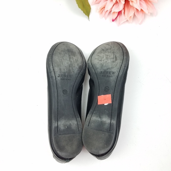 J crew made in Italy black leather flats size 7.5 - Picture 5 of 6